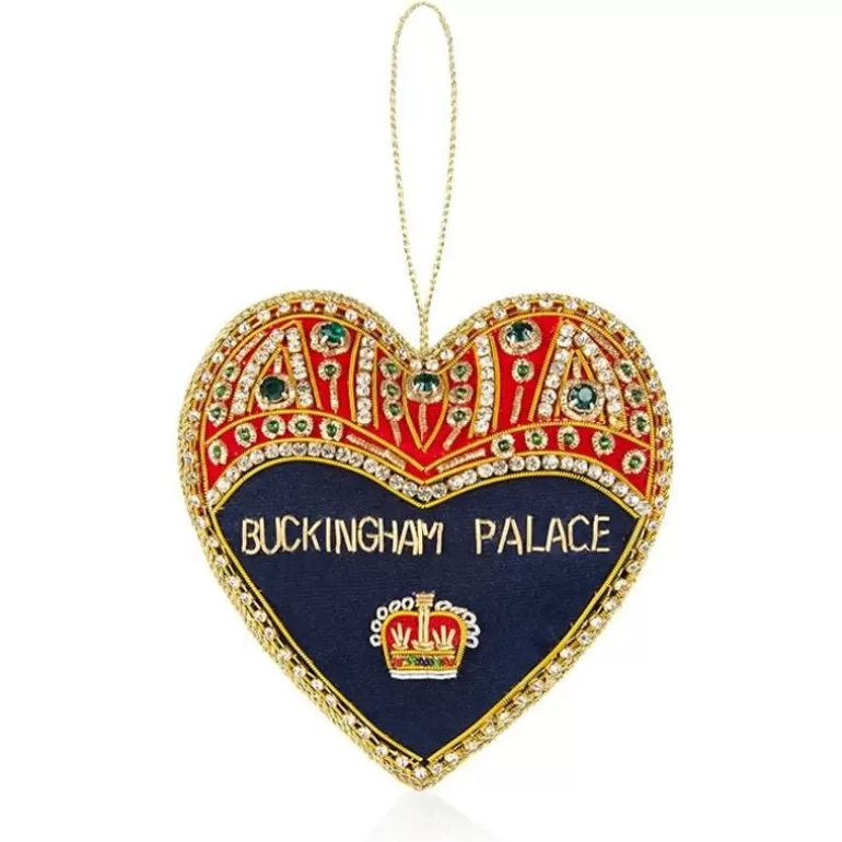 Royal Collection Shop Decorations*Buckingham Palace Navy And Red Heart Decoration